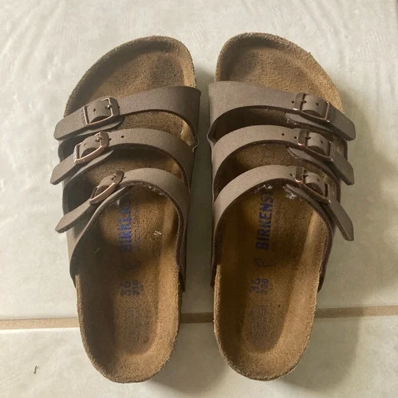 Birkenstock Florida Birkibuc Soft Footbed Sandal In Mocha Sz EU 36/ US 5-5.5 - Picture 2 of 7